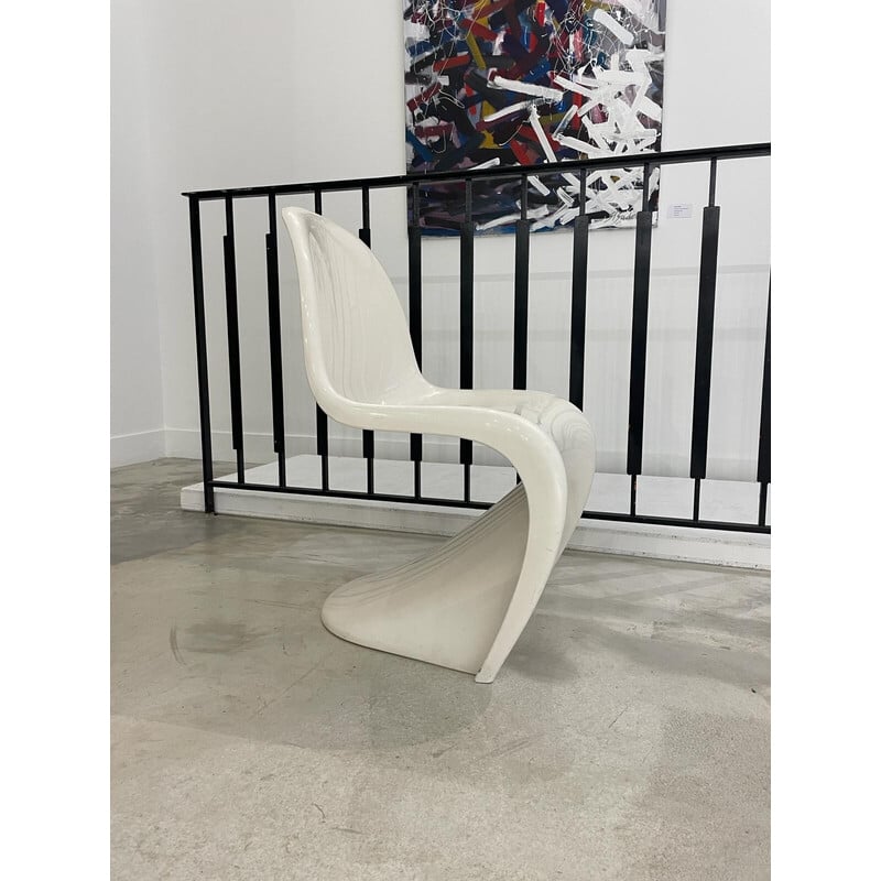 Vintage witte kunststof stoel van Verner Panton voor Herman Miller, Denemarken 1960