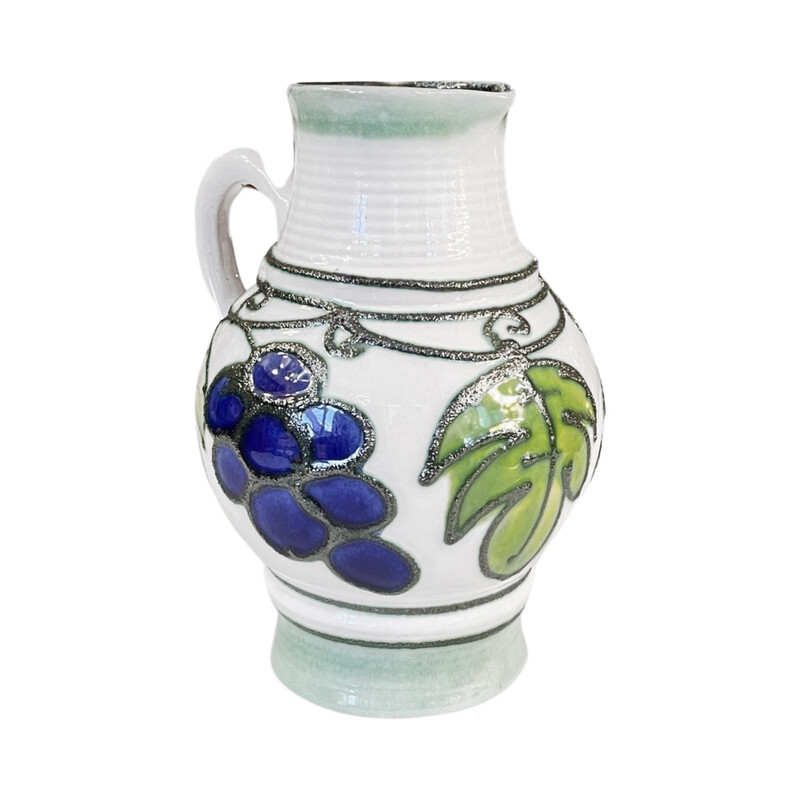 Vintage ceramic pitcher with handle for Strehla Keramik, Germany 1970