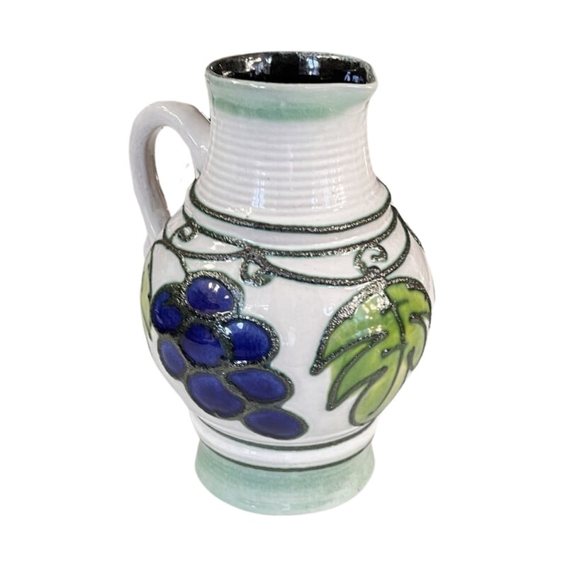 Vintage ceramic pitcher with handle for Strehla Keramik, Germany 1970