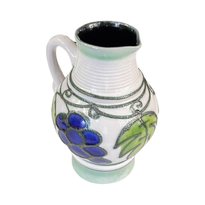 Vintage ceramic pitcher with handle for Strehla Keramik, Germany 1970