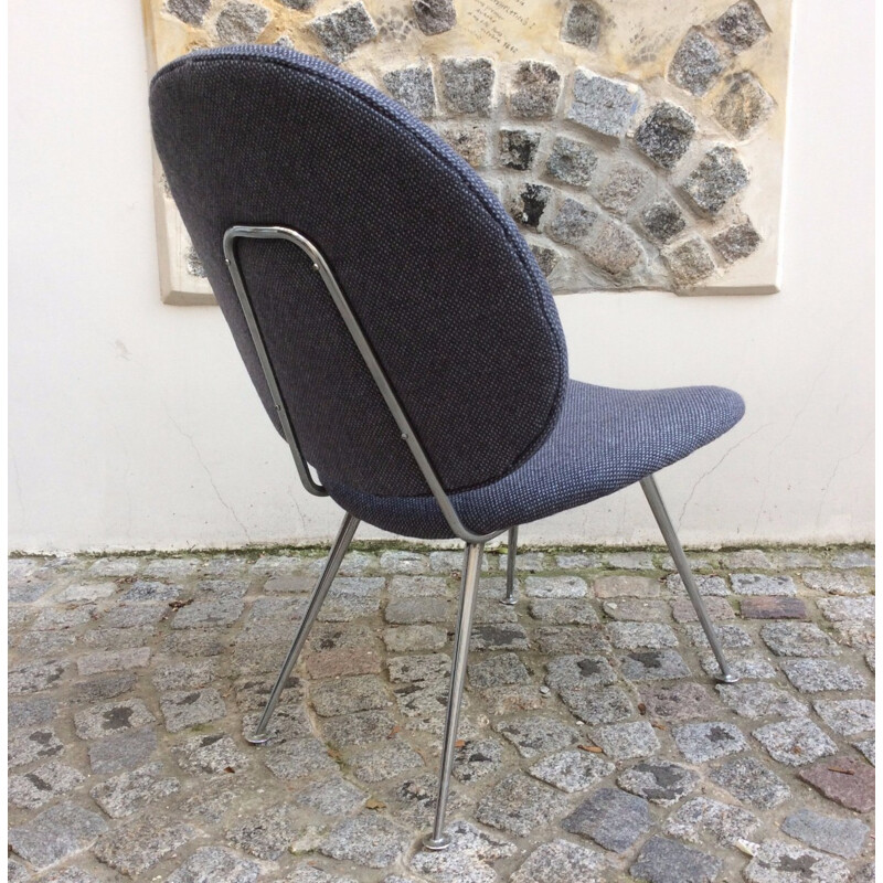 A pair of grey low chairs in metal by W. H. Gispen - 1960s