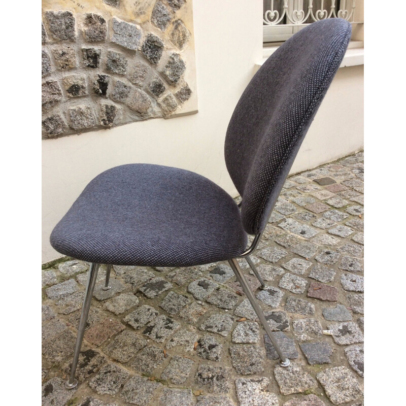 A pair of grey low chairs in metal by W. H. Gispen - 1960s