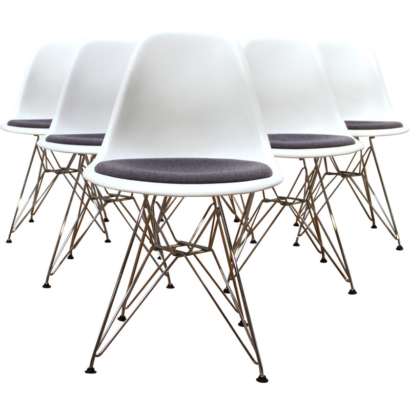 Vintage DSR chairs in chrome aluminum and plastic by Charles and Ray Eames for Vitra