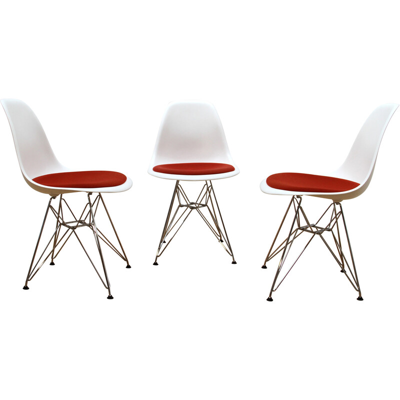 Cadeiras DSR vintage em alumínio cromado e plástico de Charles e Ray Eames para Vitra