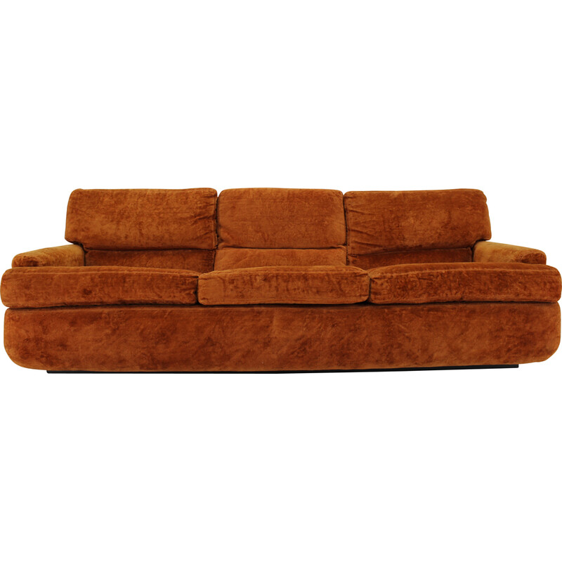 Vintage 3-seater velvet sofa for Saporiti, Italy 1970