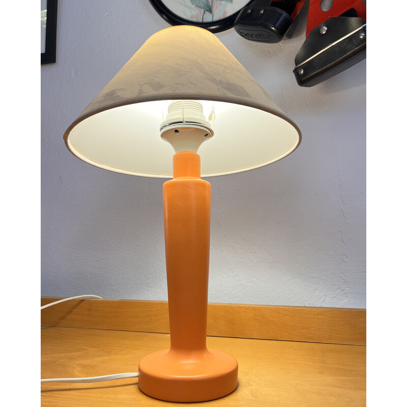 Vintage table lamp model BEA04 in ceramic and fabric for Lamperr, Poland 1990