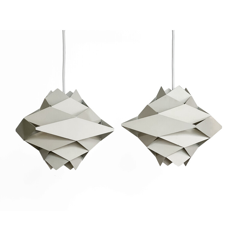 Pair of vintage "Symfoni" pendant lamp by Preben Dal for Hans Følsgaard Elektro, Denmark 1960