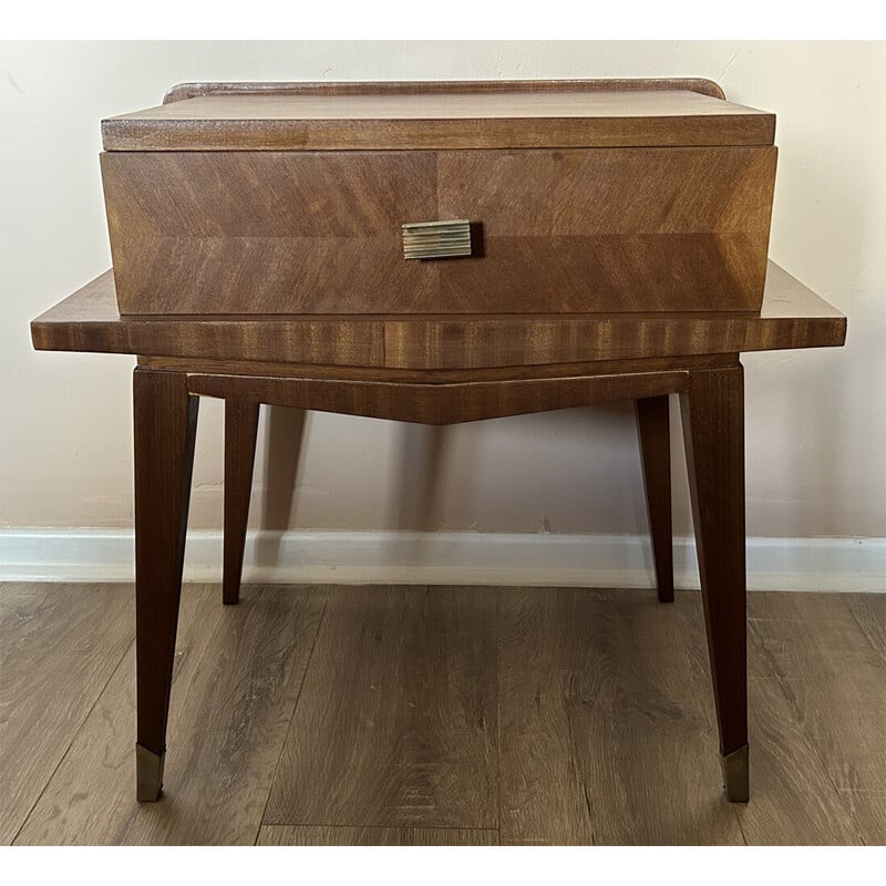 Pair of vintage light oak bedside tables, 1950