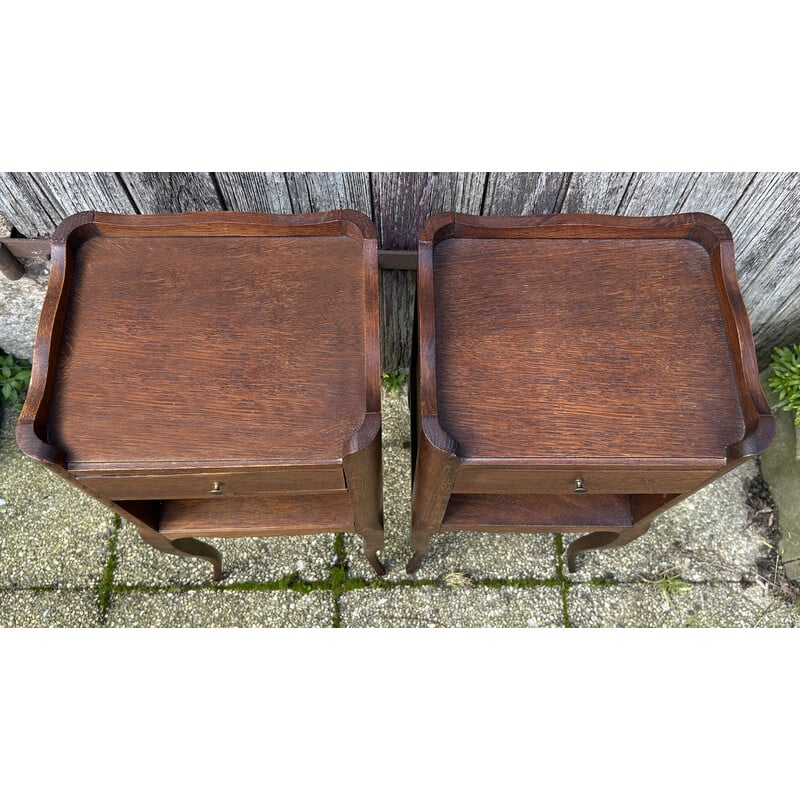 Pair of vintage wooden bedside tables, 1960