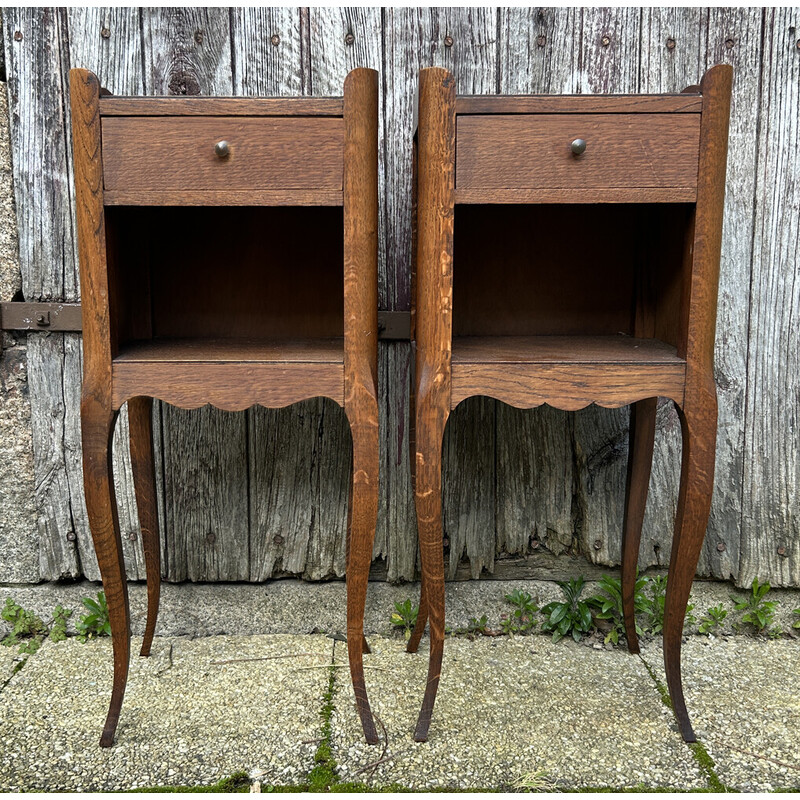 Paire tables de chevet vintage en bois, 1960