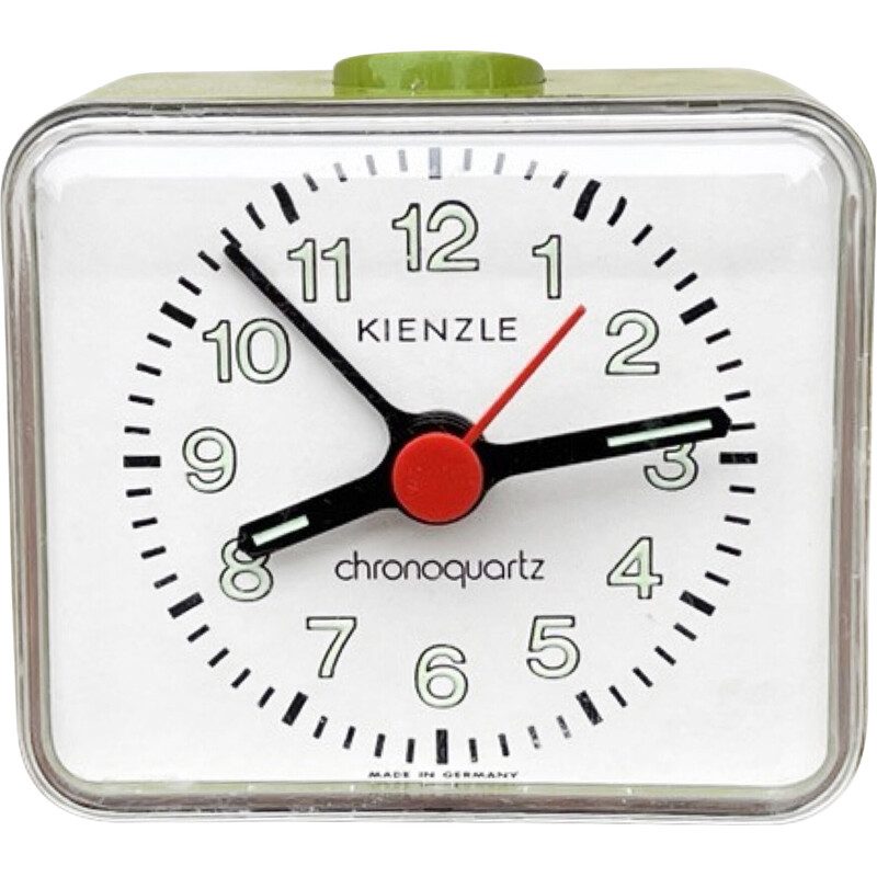 Vintage Pop Art reloj despertador de cuarzo de plástico y vidrio para Kienzle, Alemania 1970