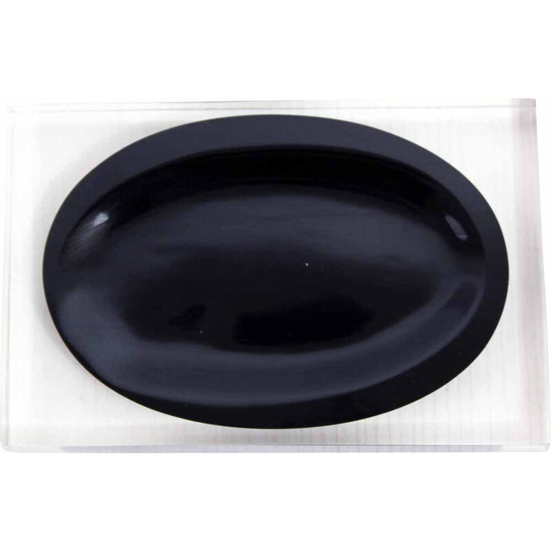 Vintage molded plexiglass soap dish for Kassatex Ducale, 1980