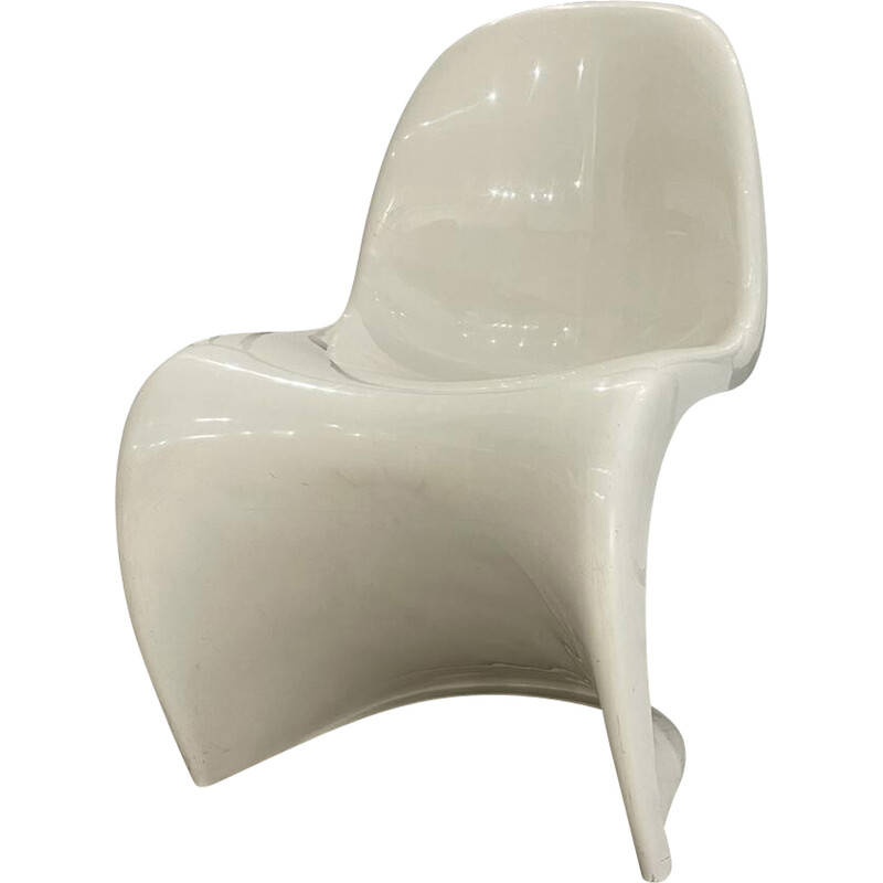 Cadeira de plástico branca vintage de Verner Panton para Herman Miller, Dinamarca 1960