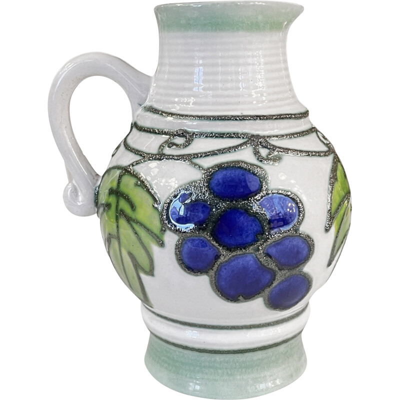 Vintage ceramic pitcher with handle for Strehla Keramik, Germany 1970