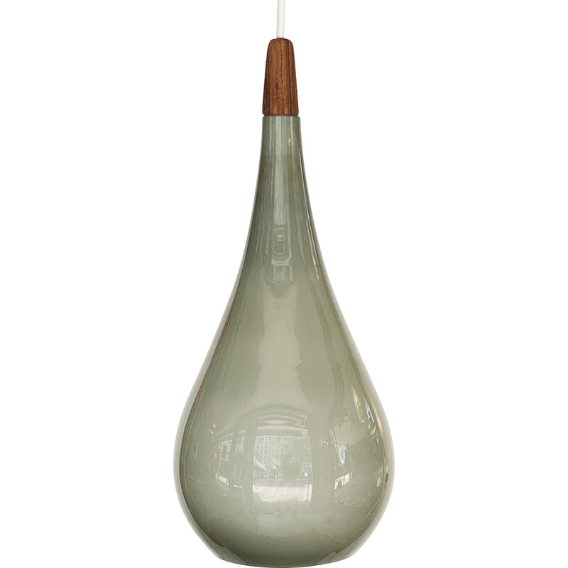 Lámpara colgante vintage de cristal P289 de Michael Bang para Nordisk Solar Compagni, Dinamarca 1960