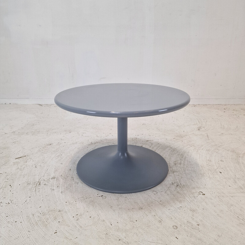 Table basse vintage "Circle" ronde en bois blanc et métal par Pierre Paulin pour Artifort, 1970