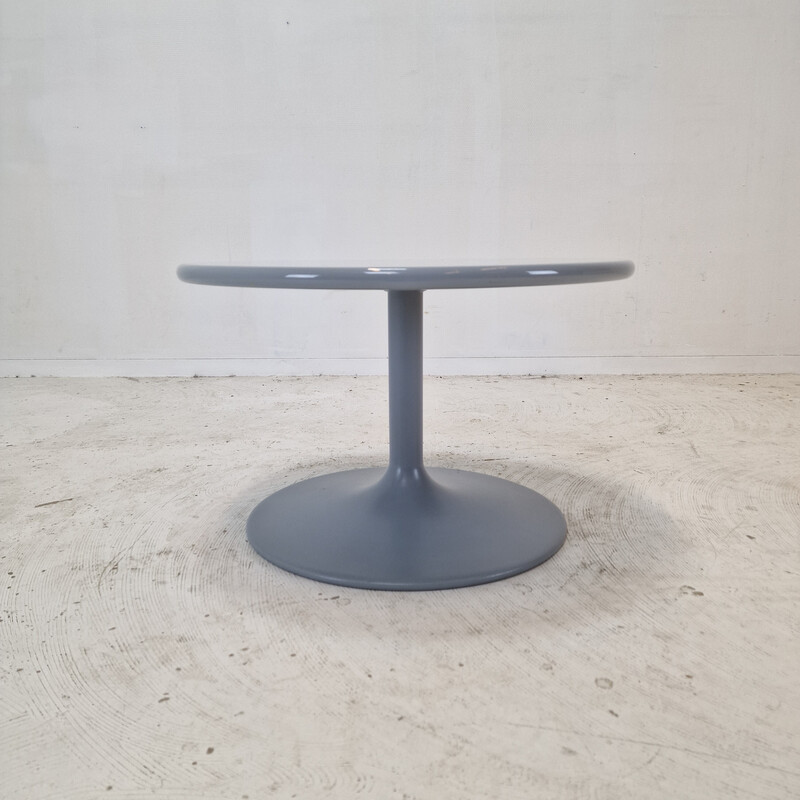 Tavolino rotondo vintage "Circle" in legno bianco e metallo di Pierre Paulin per Artifort, 1970