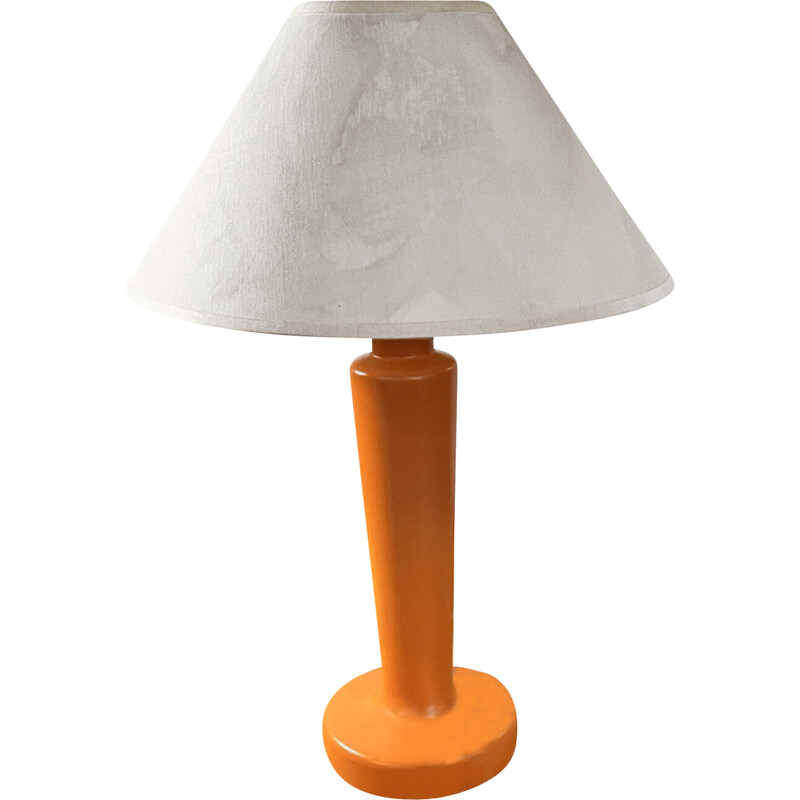 Vintage table lamp model BEA04 in ceramic and fabric for Lamperr, Poland 1990