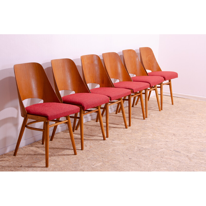 Set of 6 vintage dining chairs by Radomír Hofman for Ton Czechoslovakia, 1960