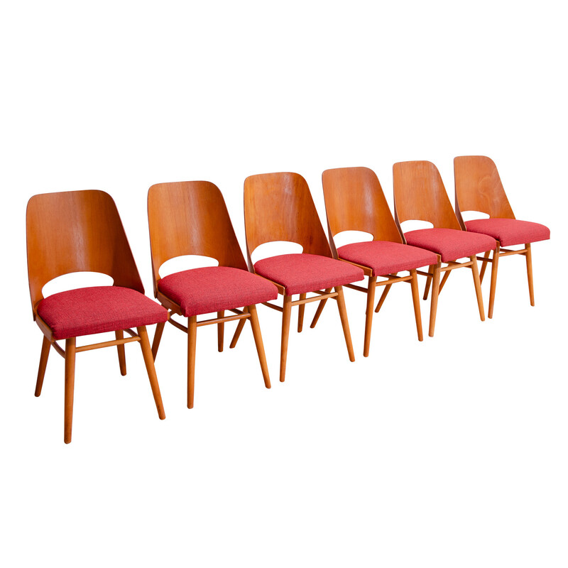 Set of 6 vintage dining chairs by Radomír Hofman for Ton Czechoslovakia, 1960