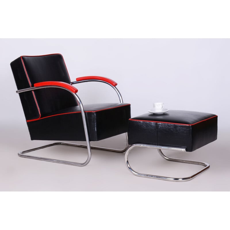 Vintage Bauhaus steel armchair for Mücke-Melder, Czechoslovakia 1930