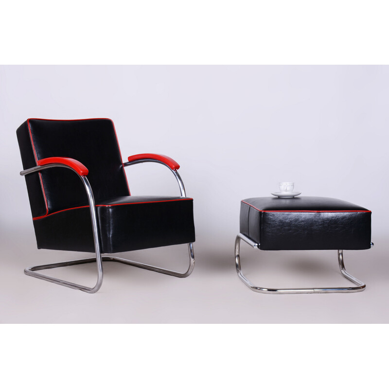 Fauteuil vintage Bauhaus en acier pour Mücke-Melder, Tchécoslovaquie 1930