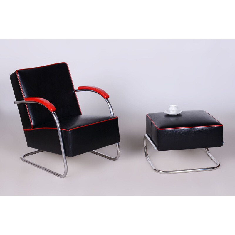 Vintage Bauhaus steel armchair for Mücke-Melder, Czechoslovakia 1930