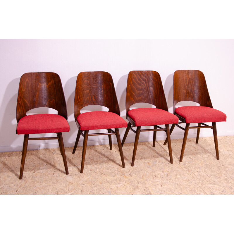 Set of 4 vintage bentwood dining chairs by Radomír Hofman for Ton, Czechoslovakia 1960