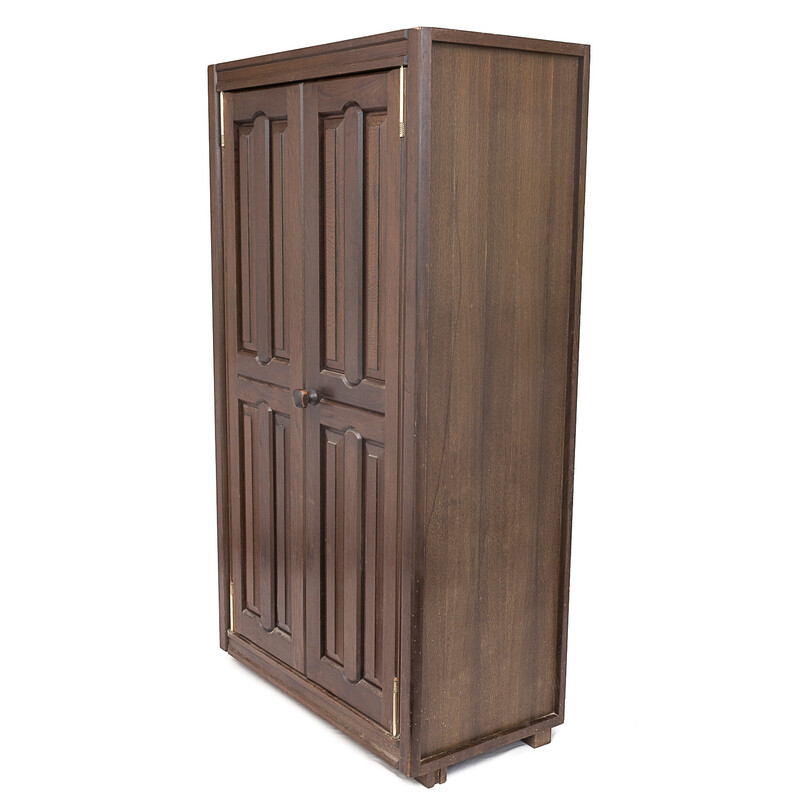 Vintage stained oak cabinet by Guillerme and Chambron, 1950