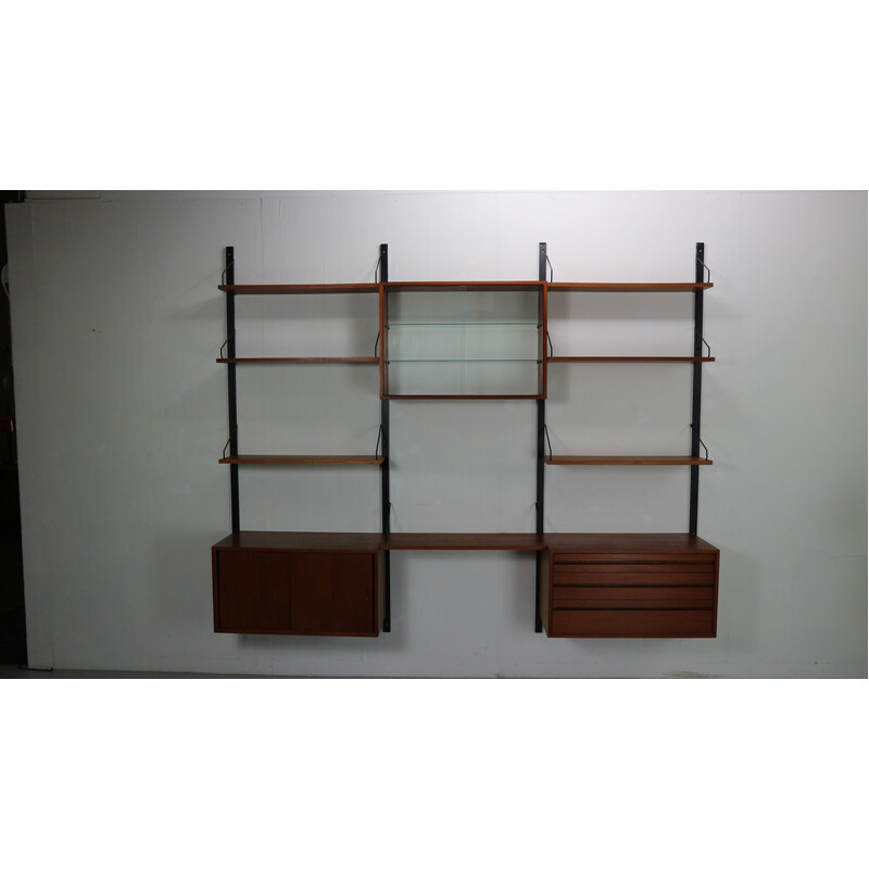 Vintage teak wall unit by Poul Cadovius for Cado, Denmark 1960