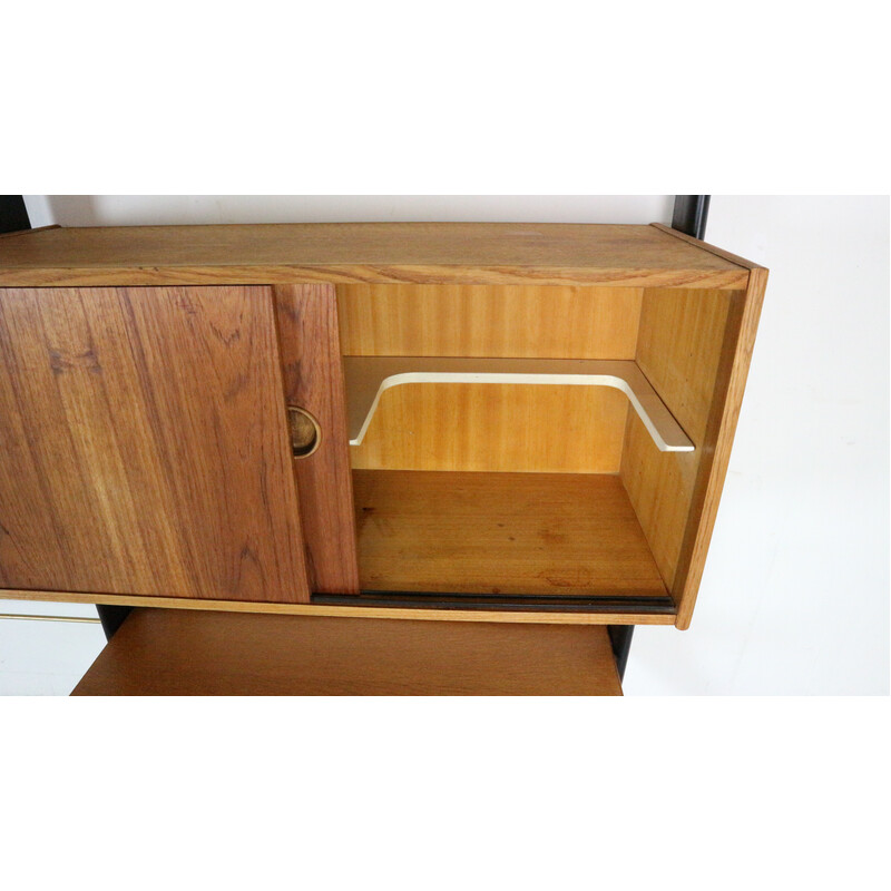 Vintage teak and oak wall unit by William Watting for Fristho, Netherlands 1960