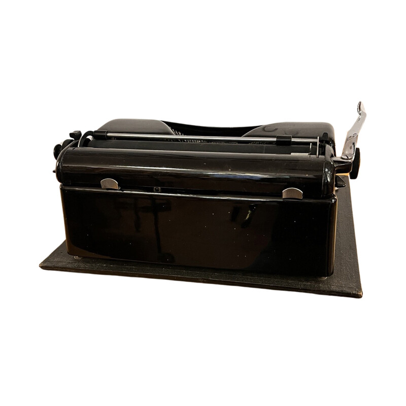 Vintage Erfurt koffer typemachine in chroomstaal en stof voor Optima Büromaschinenwer, Duitsland 1951