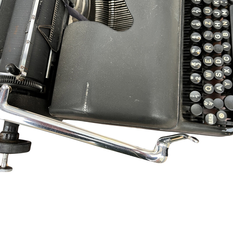 Machine à écrire vintage modèle Gs en acier chromé et tissu pour Rheinmetall - Borsig AG, Allemagne 1953