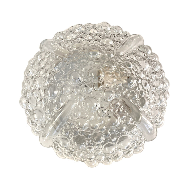 Vintage glass ceiling lamp by H. Tynell Hufnagel Leuchten for Hufnagel Leuchten, Germany 1990