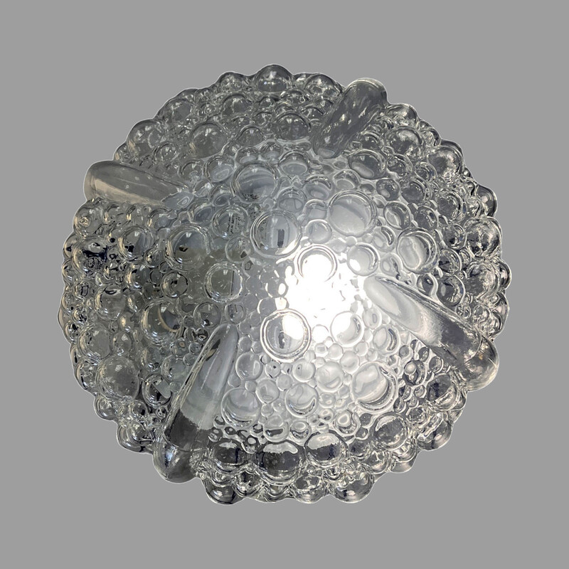 Vintage glass ceiling lamp by H. Tynell Hufnagel Leuchten for Hufnagel Leuchten, Germany 1990