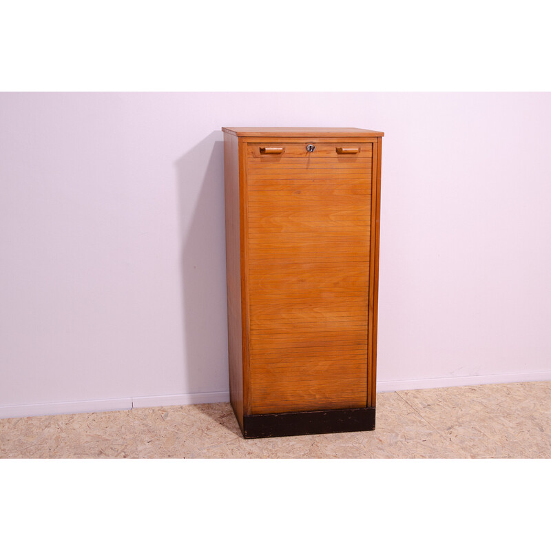 Vintage blind cabinet in beech wood and plywood for Interier Praha, Czechoslovakia 1950