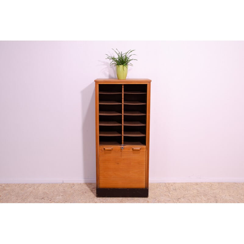 Armoire à stores vintage en bois de hêtre et contreplaqué pour Interier Praha, Tchécoslovaquie 1950