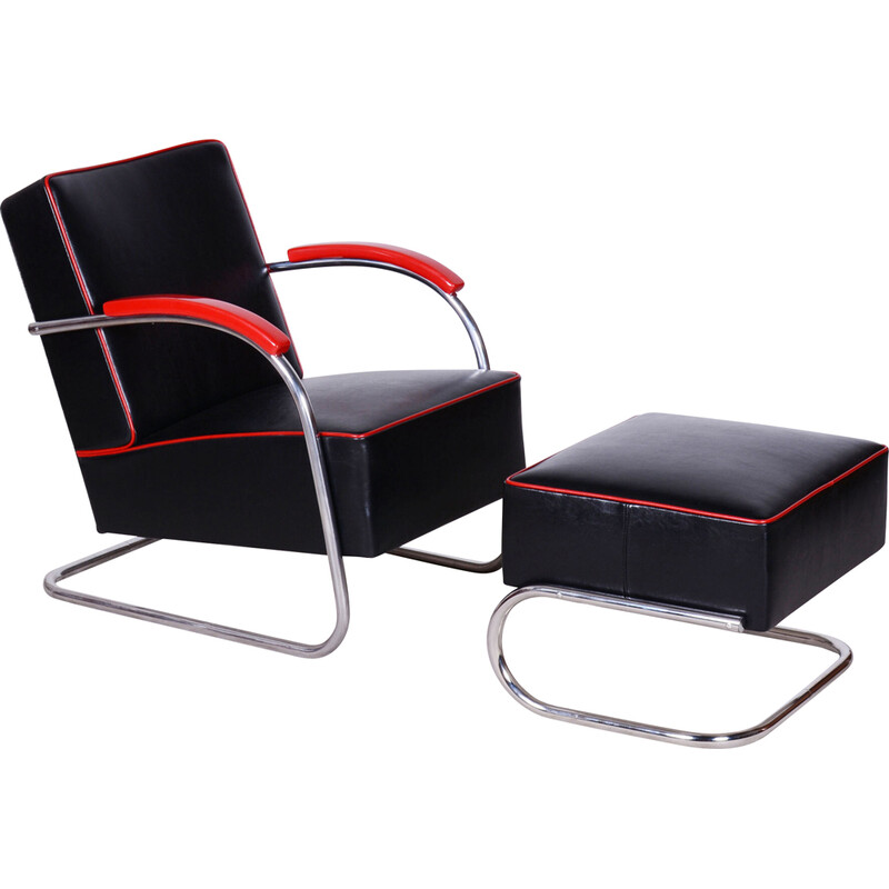 Vintage Bauhaus steel armchair for Mücke-Melder, Czechoslovakia 1930