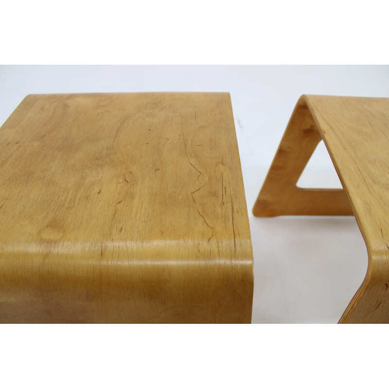 Pair of vintage wooden stools by Lisa Norinder for Ikea, Sweden 1990