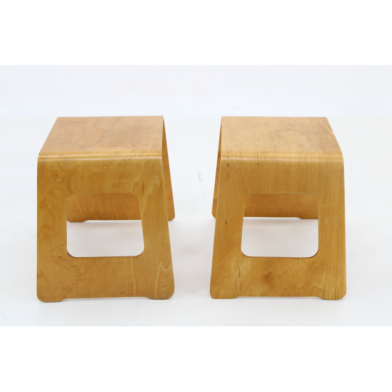 Pair of vintage wooden stools by Lisa Norinder for Ikea, Sweden 1990