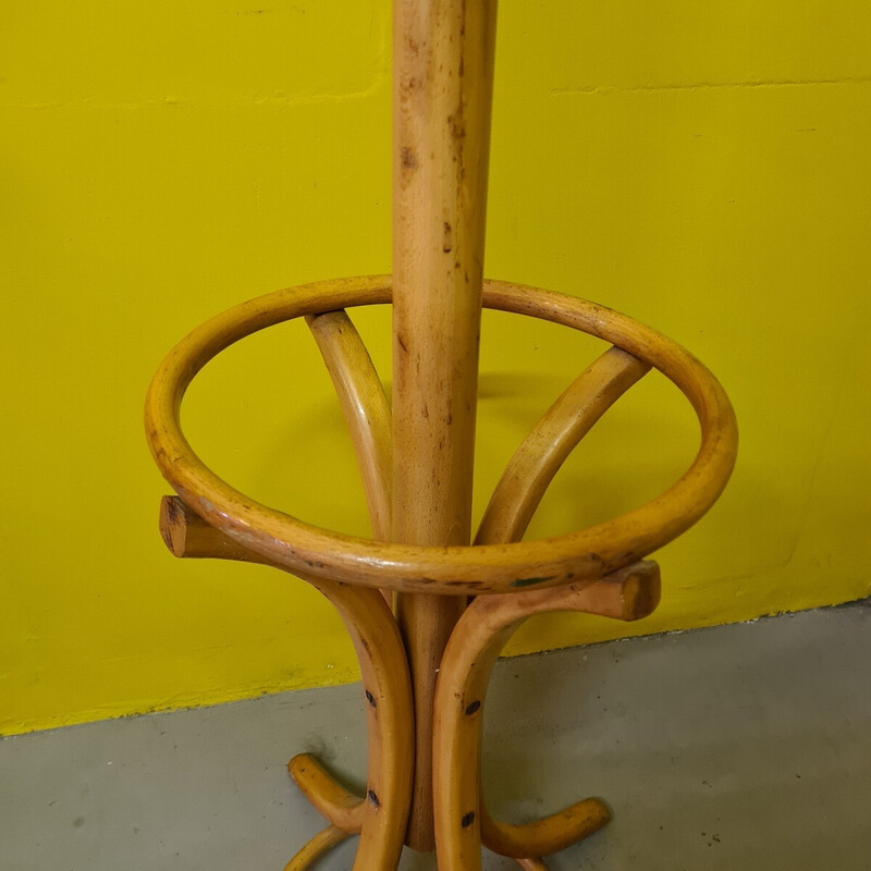 Vintage freestanding coat rack in beech wood