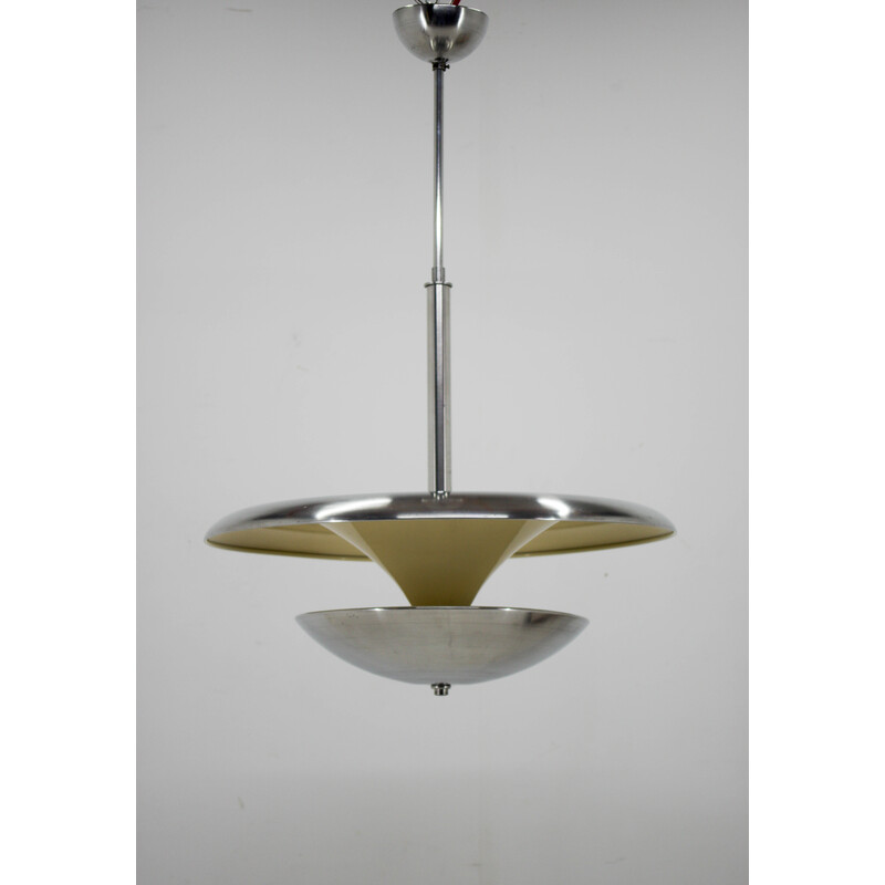 Vintage Bauhaus aluminum chandelier for Ias, 1930