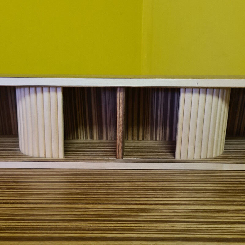 Vintage zebra wood veneer desk, 1990