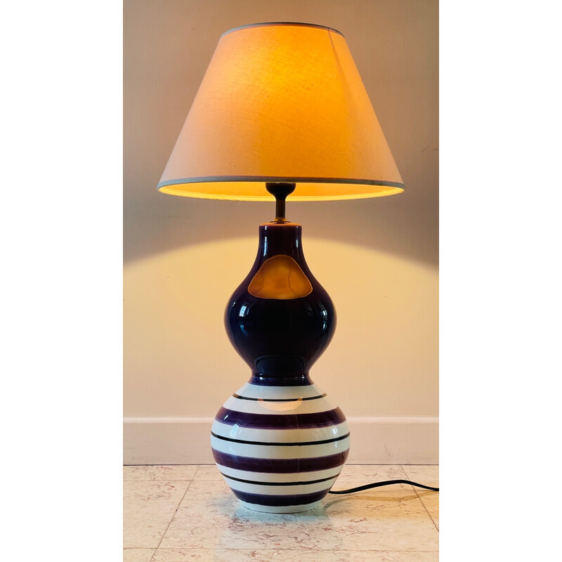 Vintage ceramic lamp by Koralcoa for Kostka, France 1990