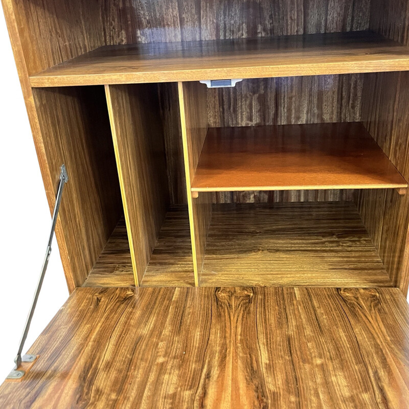 Vintage vinyl record cabinet in walnut and beech veneer, Denmark 1960