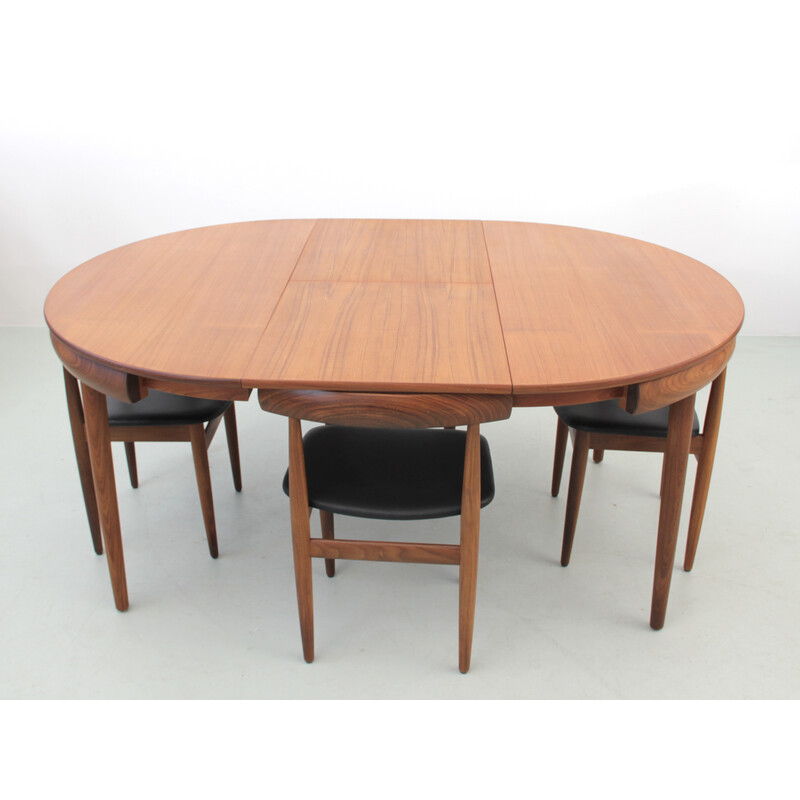 Vintage teak extendable model 630 dining set by Hans Olsen for Frem Rojle, Denmark 1964