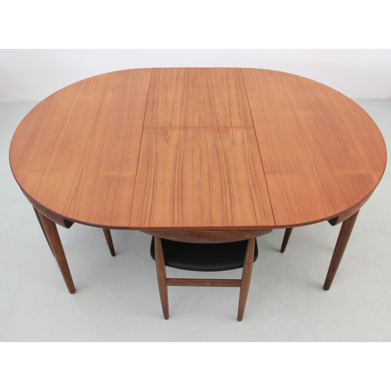 Vintage teak extendable model 630 dining set by Hans Olsen for Frem Rojle, Denmark 1964