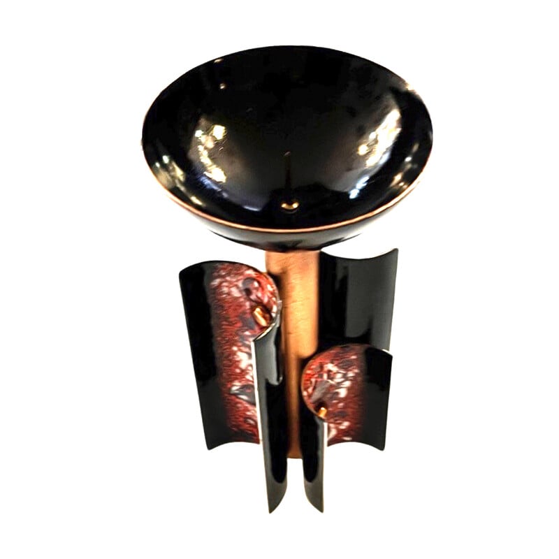 Vintage Space Age candlestick in enameled copper, Germany 1960