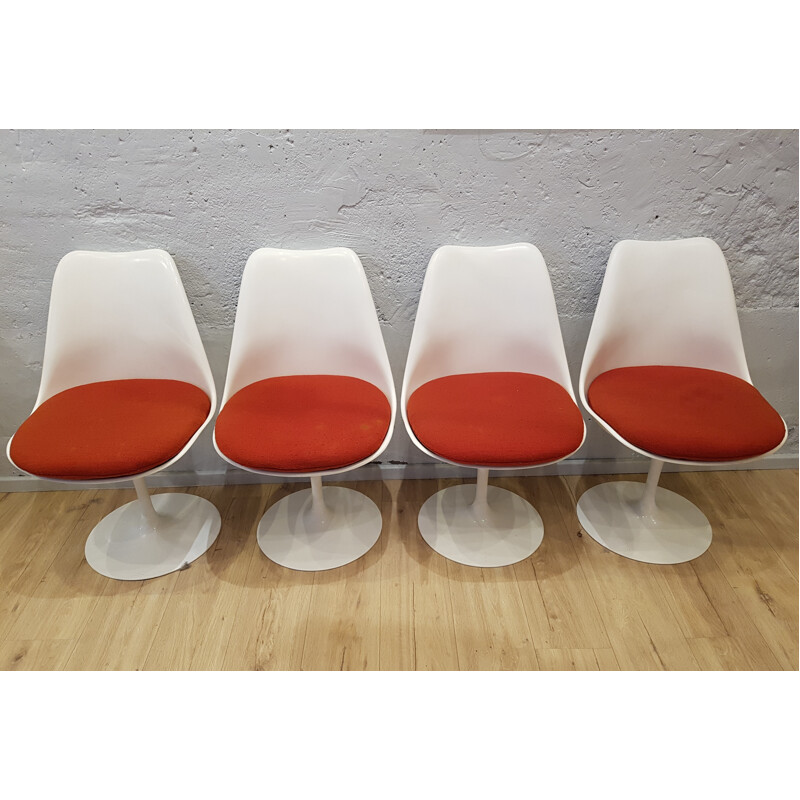 Set of 4 Tulip chairs by Eero Saarinen for Knoll - 1970s