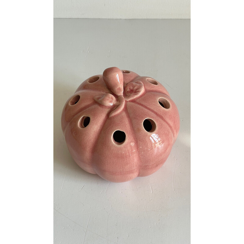 Vase vintage pique fleur pumpking en  ceramique